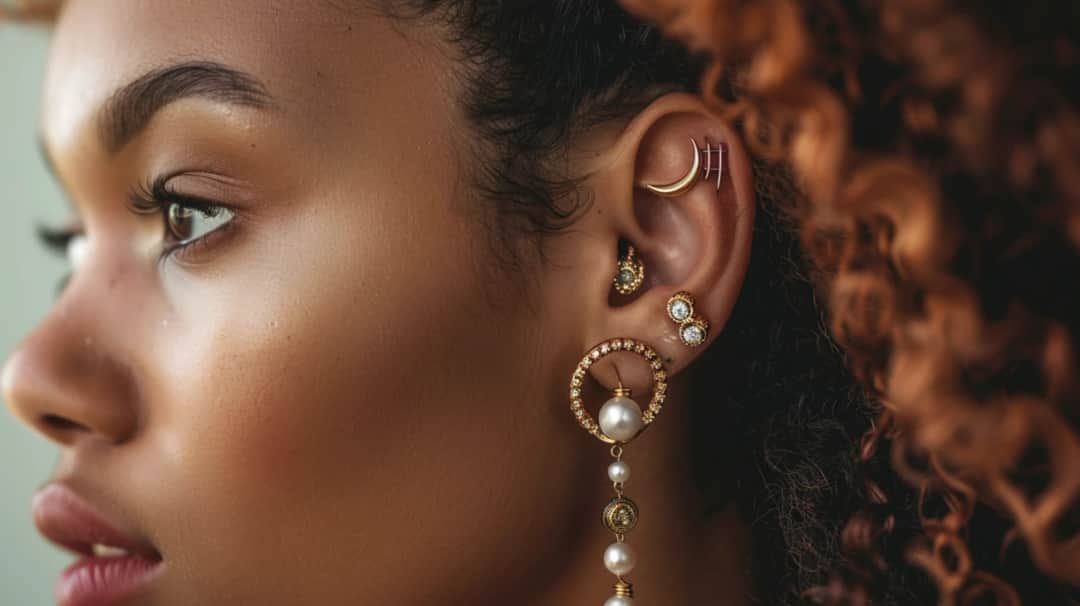 Kompozycje kolczyków w uchu: inspiracje i pomysły